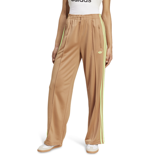 WOMENS - adidas Originals Oversized Firebird Pants - Cardboard/Signal Green