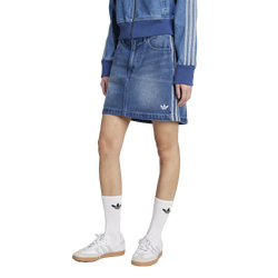 Women's - adidas Denim Mini Skirt - Indigo Denim/White