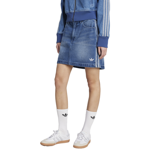 WOMENS - adidas Denim Mini Skirt - Indigo Denim/White