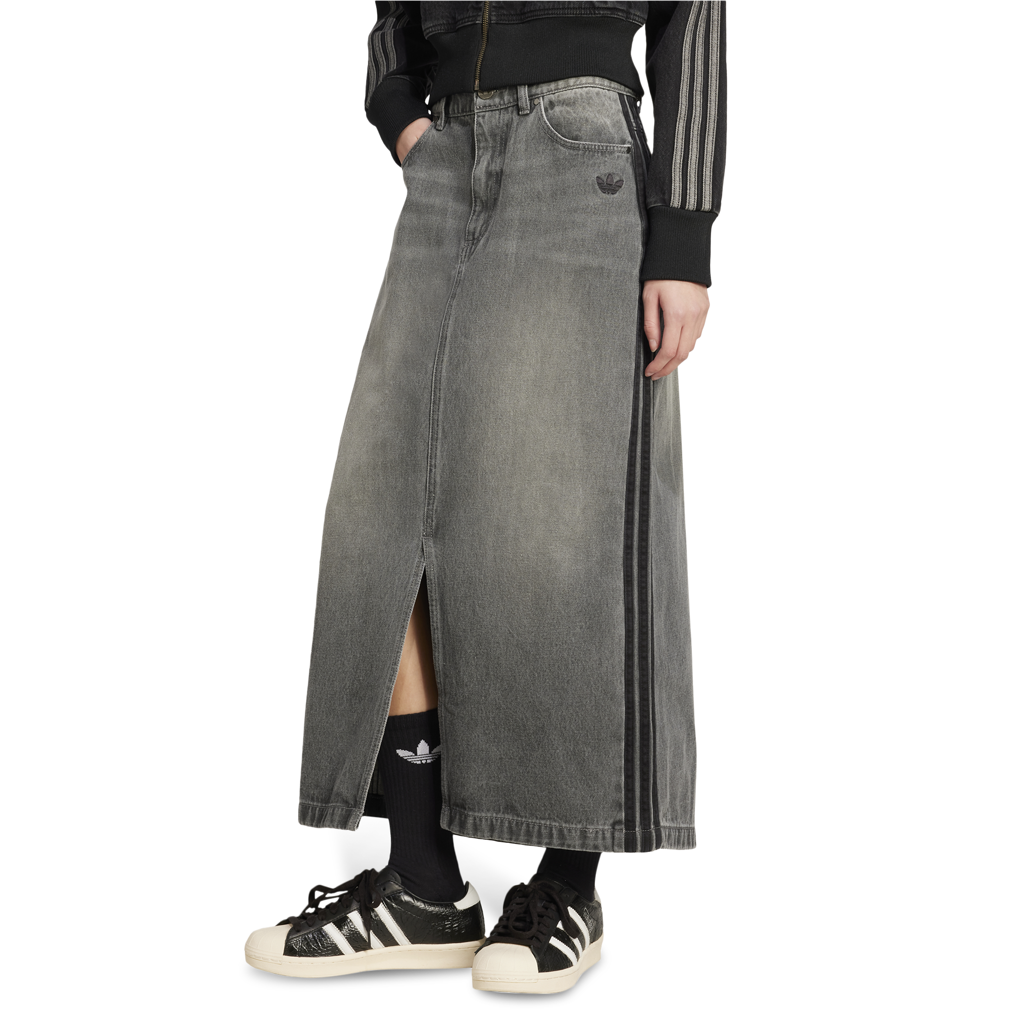adidas Originals adicolor 3-Stripes Denim Pencil Skirt