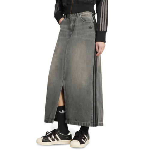 adidas Originals adicolor 3-Stripes Denim Pencil Skirt - adidas Originals Washed Grey Denim