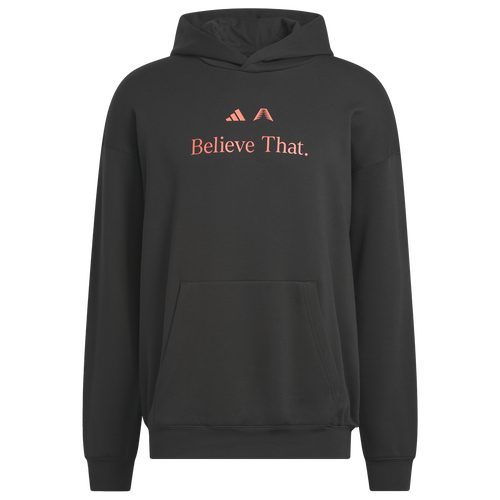MENS - adidas Anthony Edwards Believe That Hoodie - Black/Lucid Red