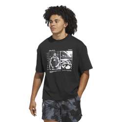 Men's - adidas Anthony Edwards Designed For Training Tee - Black/Acid Red