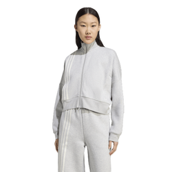 Women's - adidas Originals Off-Placed 3-Stripes Zip Up Track Top - Grey Two Mel