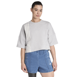 Women's - adidas Originals Off-Placed 3-Stripes T-Shirt - Grey Two Mel