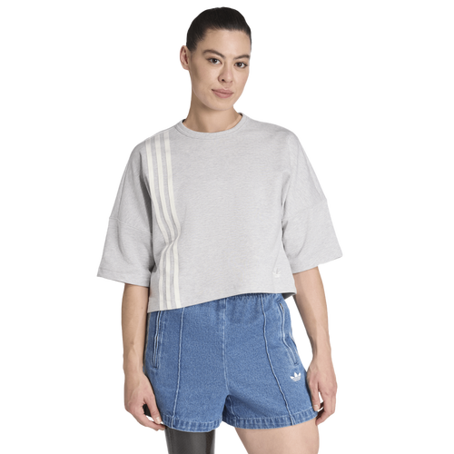  - adidas Originals Off-Placed 3-Stripes T-Shirt - Grey Two Mel