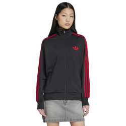 Women's - adidas Originals adicolor Firebird Lifestyle Track Top  - Black/Better Scarlet