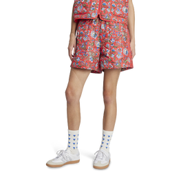 Women's - adidas Originals x Liberty London Quilted Shorts - Multicolor/Semi Lucid Red