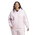 adidas Essentials 3-Stripe FZ Fleece Hoodie (Plus Size) - Women's White/Clear Pink