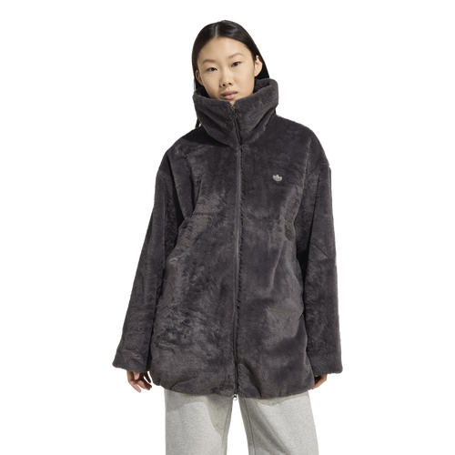  - adidas Originals Hooded Fur Jacket - Utility Black