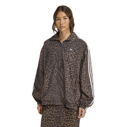 Women's - adidas Woven Full-Zip Track Top AOP - Black/Brown