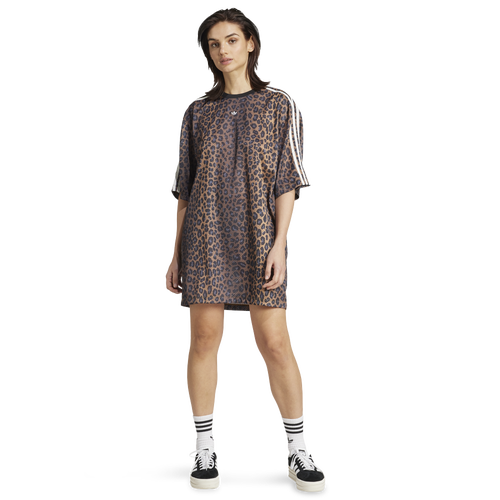 WOMENS - adidas Originals Leopard T-Shirt Dress - Multicolor