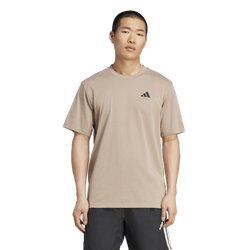 Men's - adidas Essentials Short Sleeve T-Shirt - Chalky Brown/Black