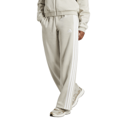 Women's - adidas Essentials 3-Stripes Open Hem Fleece Pants - Wonder Alumina/White