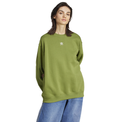 Women's - adidas Originals Fleece Oversized Crewneck Sweater - Olive