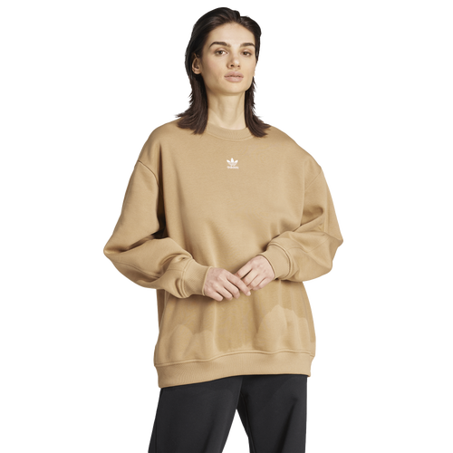 WOMENS - adidas Originals Essentials Fleece Oversized Crewneck Sweater - Cardboard
