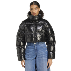 Women's - adidas Originals Glossy 2-in-1 Cropped Puffer Jacket - Black