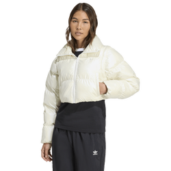 Women's - adidas Originals Glossy 2-in-1 Cropped Puffer Jacket - Off White