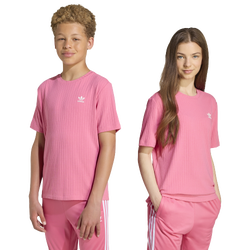 Boys' Grade School - adidas Originals Trefoil Wide Rib T-Shirt - Pink Fusion/White