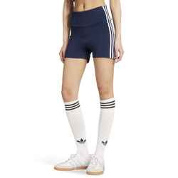 Women's - adidas Originals 3 Stripe Booty Shorts - Night Indigo/White
