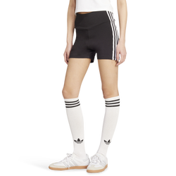 Women's - adidas Originals 3 Stripe Booty Shorts - Black/White