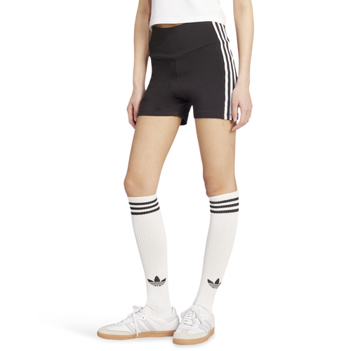 WOMENS - adidas Originals 3 Stripe Booty Shorts - Black/White