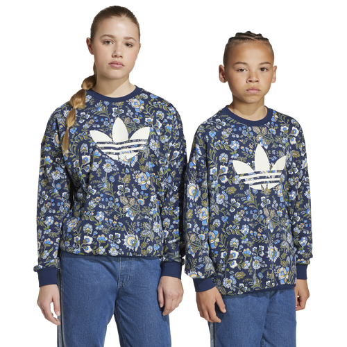 BOYS - adidas Originals x Liberty London Crew-Neck Sweater - Night Indigo/Multicolor
