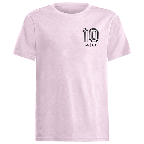 

adidas Boys Lionel Messi adidas Heritage 10 Messi T-Shirt - Boys' Grade School True Pink/Black Size M