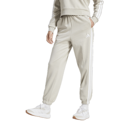 Women's - adidas Essentials 3-Stripes Fleece Loose Pants - Wonder Alumina/White