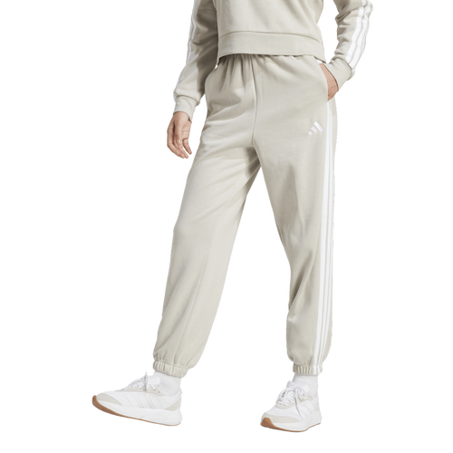  - adidas Essentials 3-Stripes Fleece Loose Pants - Wonder Alumina/White
