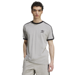 Men's - adidas Originals 3 Stripe T-Shirt - Medium Grey Heather/Black
