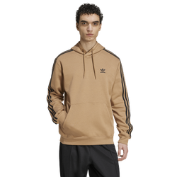 Men's - adidas Originals 3 Stripe Fleece Hoodie - Cardboard/Black