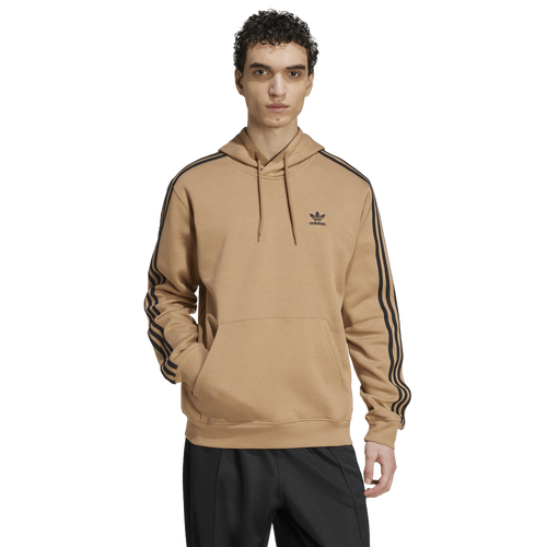 MENS - adidas Originals 3 Stripe Fleece Hoodie - Cardboard/Black