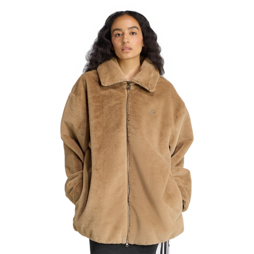 adidas Originals Hooded Fur Jacket - adidas Cardboard