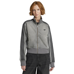 Women's - adidas Originals adicolor 3-Stripes Denim Track Top - Washed Grey Denim