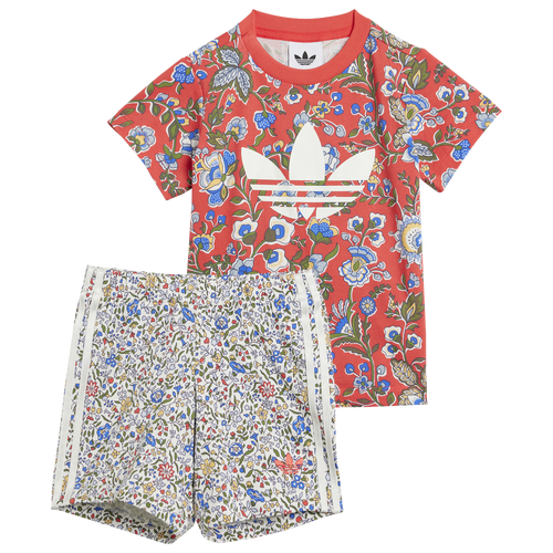 BOYS - adidas Originals x Liberty London Shorts & T-Shirt Set - Multicolor/Semi Lucid Red