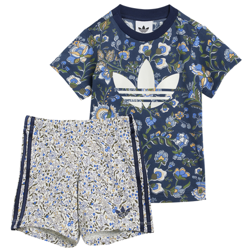 BOYS - adidas Originals x Liberty London Shorts & T-Shirt Set - Night Indigo/Multicolor