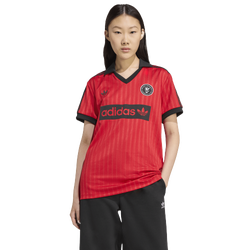 Women's - adidas Football Polo Tee - Better Scarlet/Black