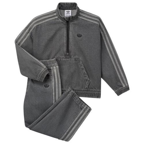 GIRLS - adidas Originals Denim Set - Medium Grey Heather/White