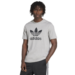 Men's - adidas Originals Trefoil T-Shirt - Black/Medium Grey Heather