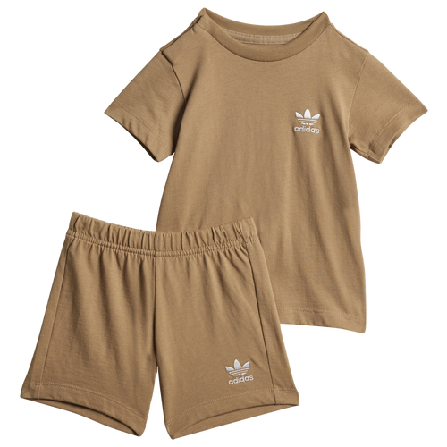 BOYS - adidas Originals Trefoil Shorts & T-Shirt Set - Cardboard