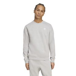 Men's - adidas Originals Trefoil Essentials Sweater - White/Medium Grey Heather