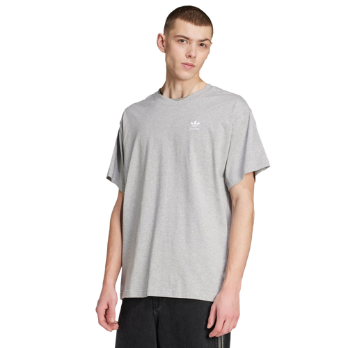 MENS - adidas Trefoil Essentials OS T-Shirt - Medium Grey Heather/White