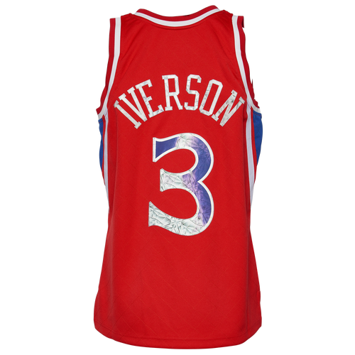 

Mitchell & Ness Mens Mitchell & Ness 76ers 75th Anniversary Jersey - Mens Red/Multi Size M
