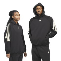 Men's - adidas Basketball 3-Stripes Fleece Hoodie - Black