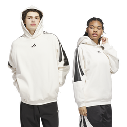 Men's - adidas Basketball 3-Stripes Fleece Hoodie - Chalk White