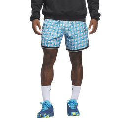 Men's - adidas Crazy Lite Allover Print Shorts - Shock Cyan