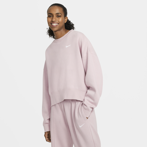 Nike Womens Fleece Crew Trend In Tan white ModeSens