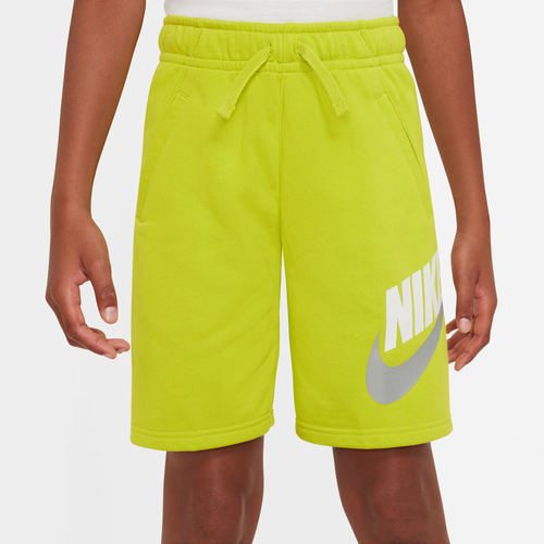 

Nike Boys Nike Club HBR Shorts - Boys' Grade School Bright Cactus/Bright Cactus/Lt Smoke Gray Size S