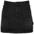 Cozi Mini Carpenter Skirt -  Washed Black Denim